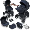 BabyGO Kombikinderwagen Halime 3 In 1 Blue Black 7