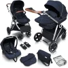 BabyGO Kombikinderwagen Halime 3 In 1 Blue Silver 7