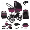 Bebebi Bellami | 4 In 1 Kinderwagen Komplettset | ISOFIX Basis | Hartgummireifen Bellaviola 7