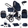 Bebebi Bellami | 4 In 1 Kinderwagen Komplettset | ISOFIX Basis | Luftreifen Bellablue 5