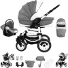 Bebebi Florenz | 3 In 1 Kombi Kinderwagen Set | Hartgummireifen Galileo Lightgrey White 7