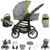 Bebebi Florenz | 3 In 1 Kombi Kinderwagen Set | Luftreifen Medici Green Black 7