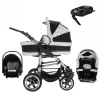 Bebebi London | 4 In 1 Kinderwagen Komplettset | ISOFIX Basis | Hartgummireifen Big Ben 7