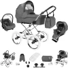 Bebebi Loving | 3 In 1 Kombi Kinderwagen Set | Nostalgie Kinderwagen Grey Tender Peak 5