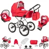 Bebebi Loving | 3 In 1 Kombi Kinderwagen Set | Nostalgie Kinderwagen Red Ardent 7