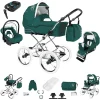 Bebebi Loving | 4 In 1 Kinderwagen Komplettset | ISOFIX Basis | Nostalgie Kinderwagen Green Tender 7