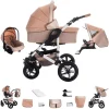 Bebebi MyVARIO | 3 In 1 Kombi Kinderwagen Set | Hartgummireifen MyGold 7