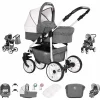 Friedrich Hugo Berlin | 3 In 1 Kombi Kinderwagen Set | GEL Reifen Grey And Light Rose Day 5