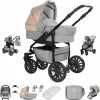 Friedrich Hugo Berlin | 3 In 1 Kombi Kinderwagen Set | GEL Reifen Light Grey And Beige Night 7