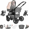 Friedrich Hugo Berlin | 3 In 1 Kombi Kinderwagen Set | Luftreifen Grey And Beige Night 7