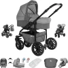 Friedrich Hugo Berlin | 3 In 1 Kombi Kinderwagen Set | Luftreifen Grey And Light Grey Night 5