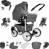 Friedrich Hugo Berlin | 4 In 1 Kinderwagen Komplettset | ISOFIX Basis | GEL Reifen Grey And Grey Day 7