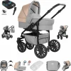 Friedrich Hugo Berlin | 4 In 1 Kombi Kinderwagen + ISOFIX | Luftreifen Light Grey And Beige Night 5