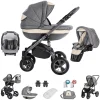 Friedrich Hugo Greyline | 3 In 1 Kombi Kinderwagen Set | Luftreifen Cream 5