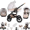 Friedrich Hugo Münster | 3 In 1 Kombi Kinderwagen Set | Luftreifen Cream & Beige 7