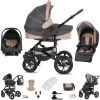 Friedrich Hugo Münster | 3 In 1 Kombi Kinderwagen Set | Luftreifen Grey & Beige 5